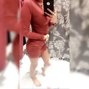 Mini suede dress